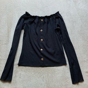 Black Off the Shoulders Long Sleeve